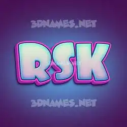 rsk in Phat Purple style - 3D name wallpaper
