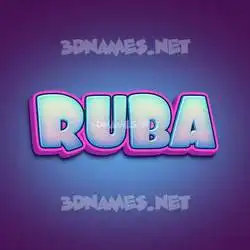 ruba in Phat Purple style - 3D name wallpaper
