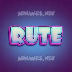 rute in Phat Purple style - 3D name wallpaper