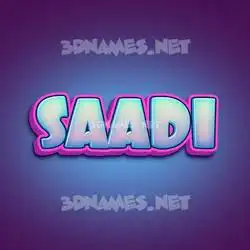 saadi in Phat Purple style - 3D name wallpaper