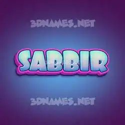 sabbir in Phat Purple style - 3D name wallpaper
