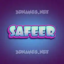 safeer in Phat Purple style - 3D name wallpaper