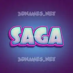 saga in Phat Purple style - 3D name wallpaper