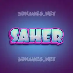 saher in Phat Purple style - 3D name wallpaper