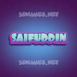 saifuddin in Phat Purple style - 3D name wallpaper
