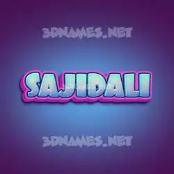 sajidali in Phat Purple style - 3D name wallpaper