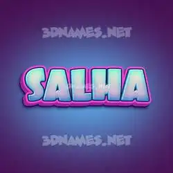 salha in Phat Purple style - 3D name wallpaper