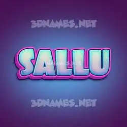sallu in Phat Purple style - 3D name wallpaper