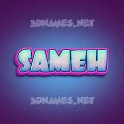 sameh in Phat Purple style - 3D name wallpaper