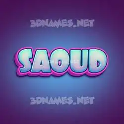 saoud in Phat Purple style - 3D name wallpaper
