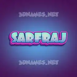sarfraj in Phat Purple style - 3D name wallpaper