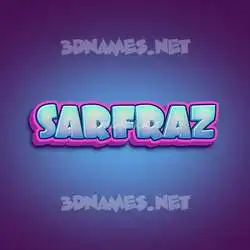 sarfraz in Phat Purple style - 3D name wallpaper
