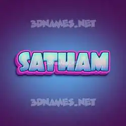 satham in Phat Purple style - 3D name wallpaper