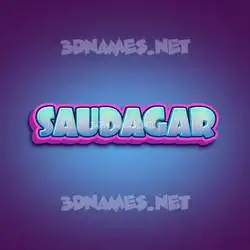 saudagar in Phat Purple style - 3D name wallpaper