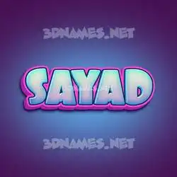 sayad in Phat Purple style - 3D name wallpaper