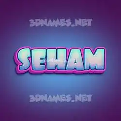 seham in Phat Purple style - 3D name wallpaper