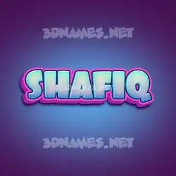 shafiq in Phat Purple style - 3D name wallpaper