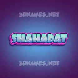 shahadat in Phat Purple style - 3D name wallpaper