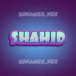 shahid in Phat Purple style - 3D name wallpaper