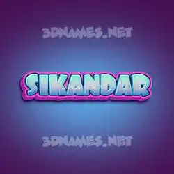 sikandar in Phat Purple style - 3D name wallpaper