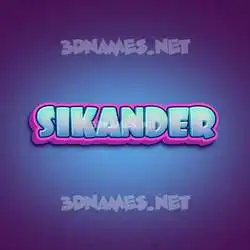 sikander in Phat Purple style - 3D name wallpaper