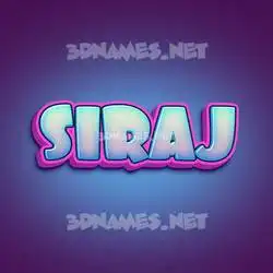 siraj in Phat Purple style - 3D name wallpaper
