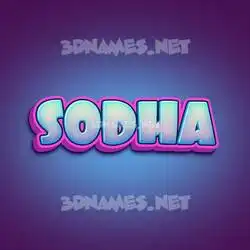 sodha in Phat Purple style - 3D name wallpaper