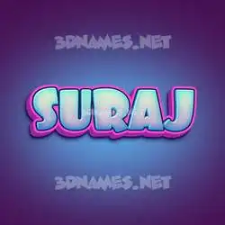 suraj in Phat Purple style - 3D name wallpaper