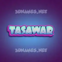 tasawar in Phat Purple style - 3D name wallpaper