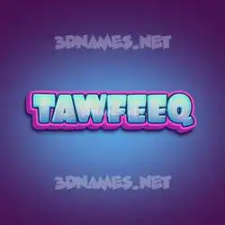 tawfeeq in Phat Purple style - 3D name wallpaper