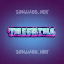 theertha in Phat Purple style - 3D name wallpaper