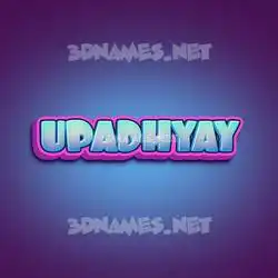 upadhyay in Phat Purple style - 3D name wallpaper