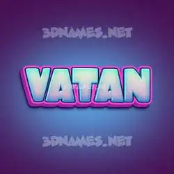 vatan in Phat Purple style - 3D name wallpaper