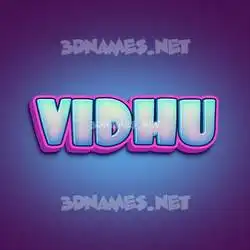 vidhu in Phat Purple style - 3D name wallpaper
