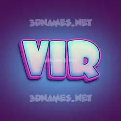 vir in Phat Purple style - 3D name wallpaper