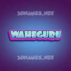waheguru in Phat Purple style - 3D name wallpaper