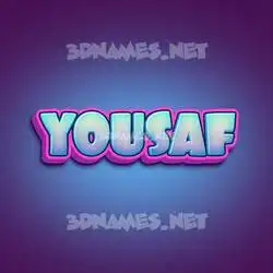 yousaf in Phat Purple style - 3D name wallpaper