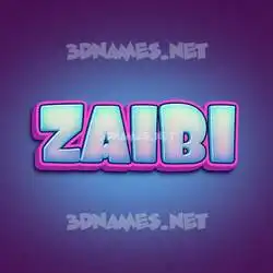 zaibi in Phat Purple style - 3D name wallpaper