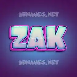 zak in Phat Purple style - 3D name wallpaper