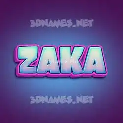 zaka in Phat Purple style - 3D name wallpaper