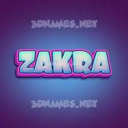 zakra in Phat Purple style - 3D name wallpaper