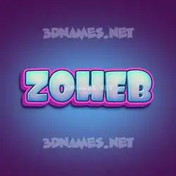 zoheb in Phat Purple style - 3D name wallpaper