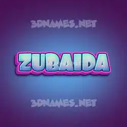 zubaida in Phat Purple style - 3D name wallpaper