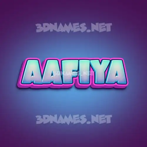 aafiya in Phat Purple style - 3D name wallpaper