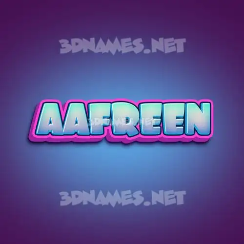 aafreen in Phat Purple style - 3D name wallpaper