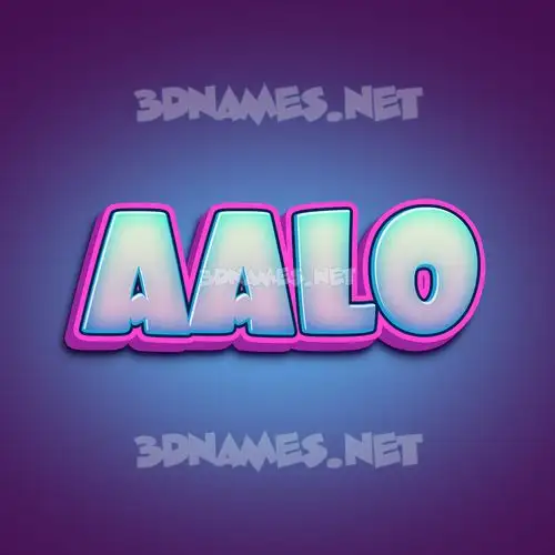 aalo in Phat Purple style - 3D name wallpaper