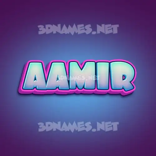 aamir in Phat Purple style - 3D name wallpaper