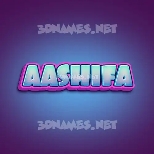aashifa in Phat Purple style - 3D name wallpaper