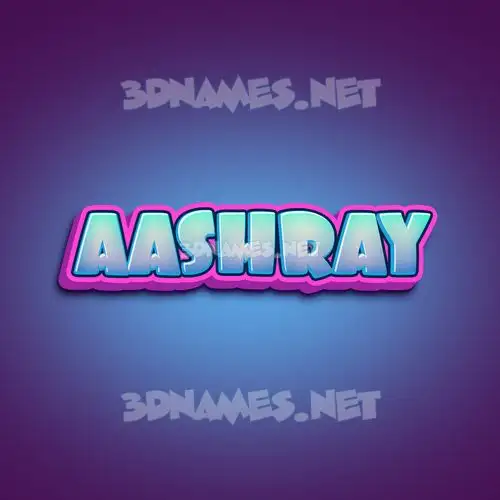 aashray in Phat Purple style - 3D name wallpaper