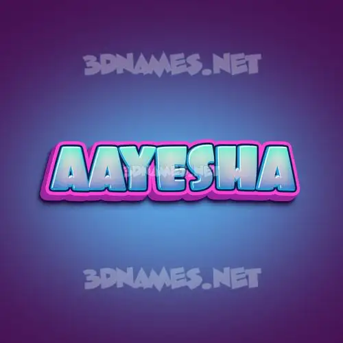 aayesha in Phat Purple style - 3D name wallpaper